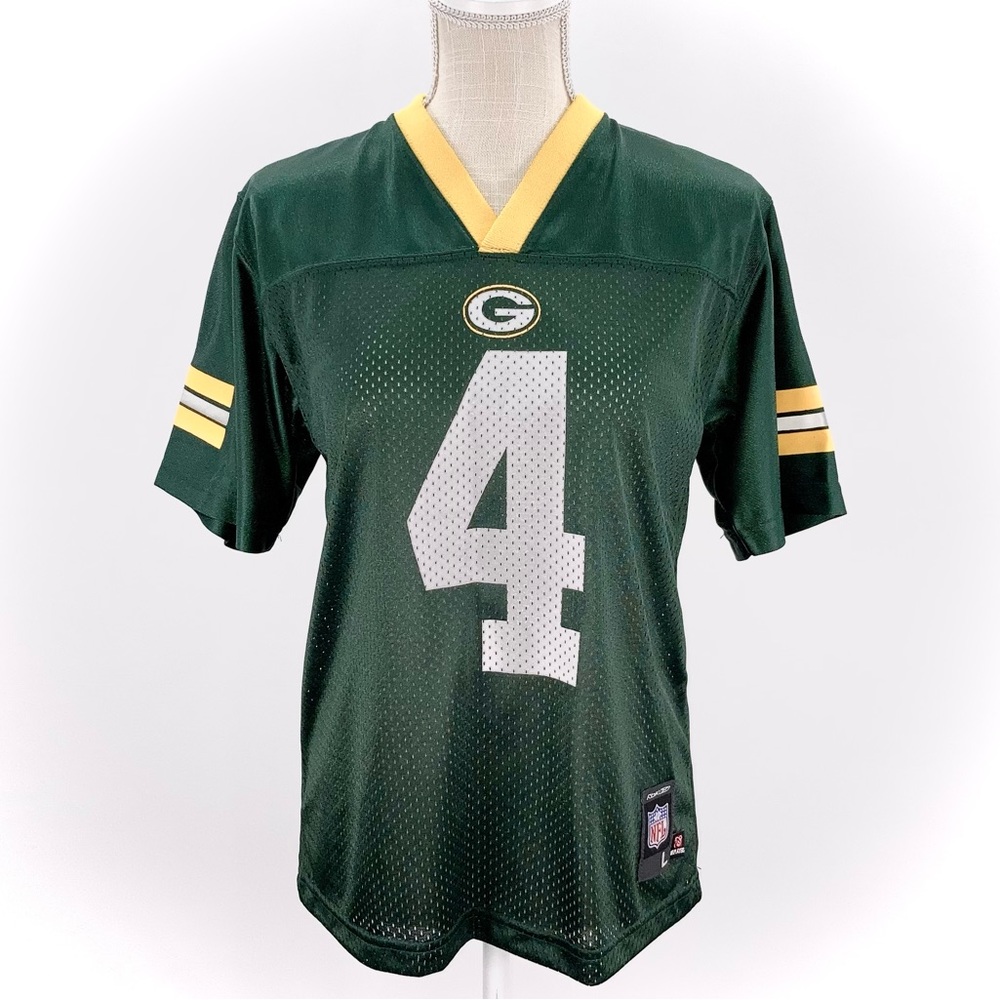 Green Bay Packers Brett Favre #4 Reebok NFL Football Jersey, Youth Large - Picture 1 of 13